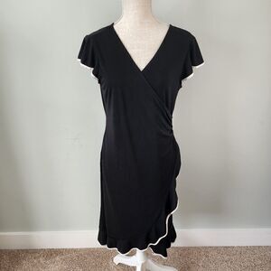 B Darlin Women’s Splice Neck Cap Sleeve Sheath Midi Dress Size Small